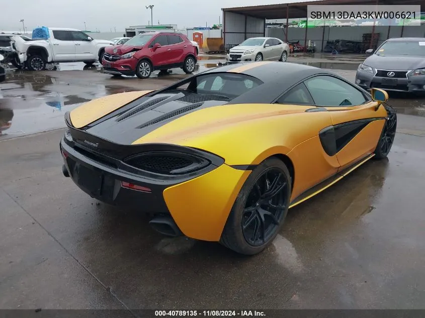 2019 Mclaren 570S VIN: SBM13DAA3KW006621 Lot: 40789135