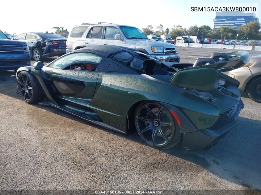 2019 Mclaren Senna VIN: SBM15ACA3KW800010 Lot: 40156195