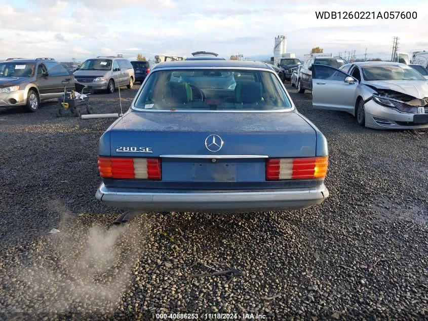 1984 Mercedes-Benz 280 VIN: WDB1260221A057600 Lot: 40886253