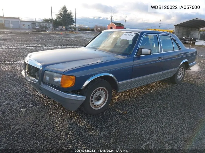 1984 Mercedes-Benz 280 VIN: WDB1260221A057600 Lot: 40886253