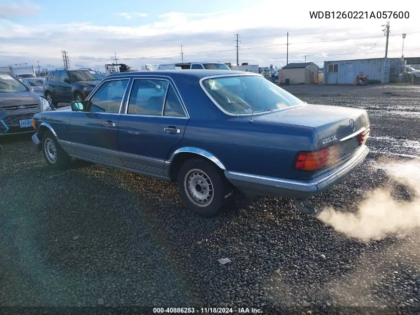 1984 Mercedes-Benz 280 VIN: WDB1260221A057600 Lot: 40886253