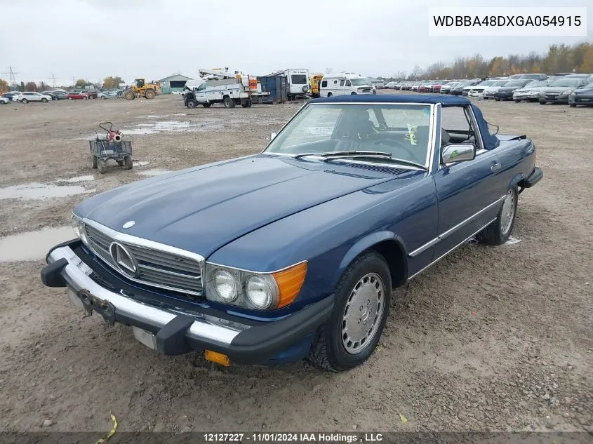 1986 Mercedes-Benz 560 Sl VIN: WDBBA48DXGA054915 Lot: 12127227