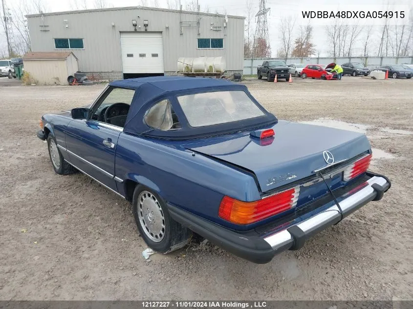 1986 Mercedes-Benz 560 Sl VIN: WDBBA48DXGA054915 Lot: 12127227