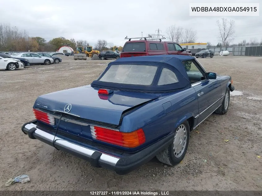 1986 Mercedes-Benz 560 Sl VIN: WDBBA48DXGA054915 Lot: 12127227