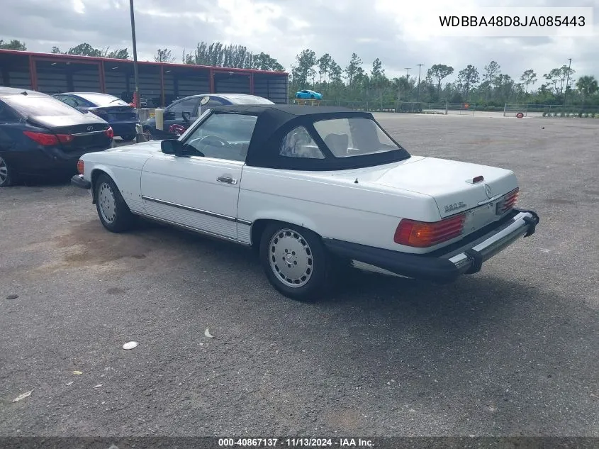 1988 Mercedes-Benz 560 Sl VIN: WDBBA48D8JA085443 Lot: 40867137