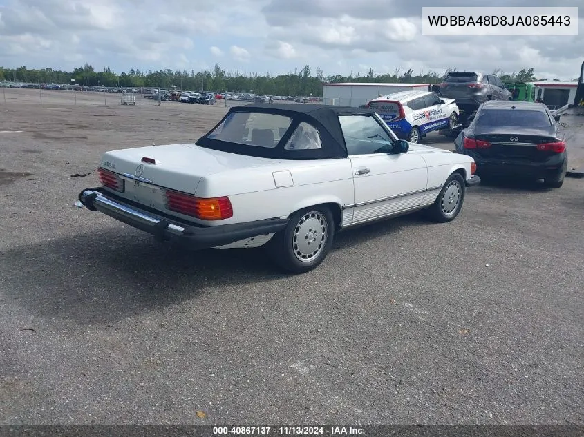 1988 Mercedes-Benz 560 Sl VIN: WDBBA48D8JA085443 Lot: 40867137