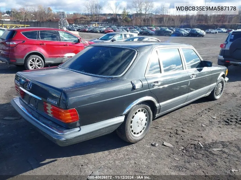 1991 Mercedes-Benz 350 Sdl VIN: WDBCB35E9MA587178 Lot: 40826872