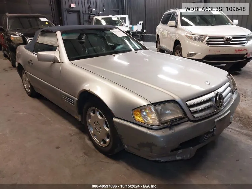 1995 Mercedes-Benz Sl 320 VIN: WDBFA63E3SF109648 Lot: 40597096