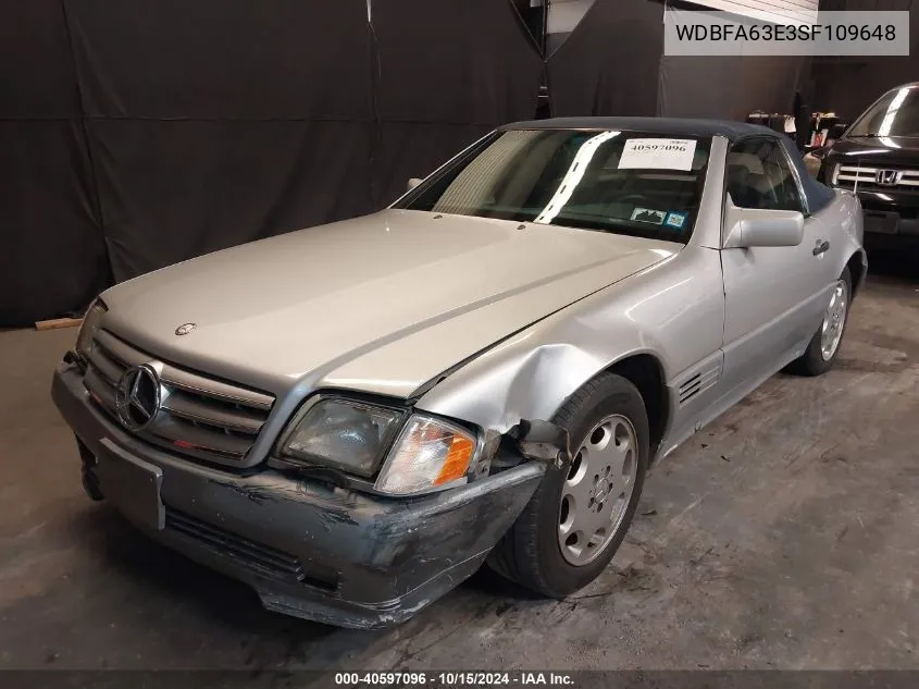 1995 Mercedes-Benz Sl 320 VIN: WDBFA63E3SF109648 Lot: 40597096