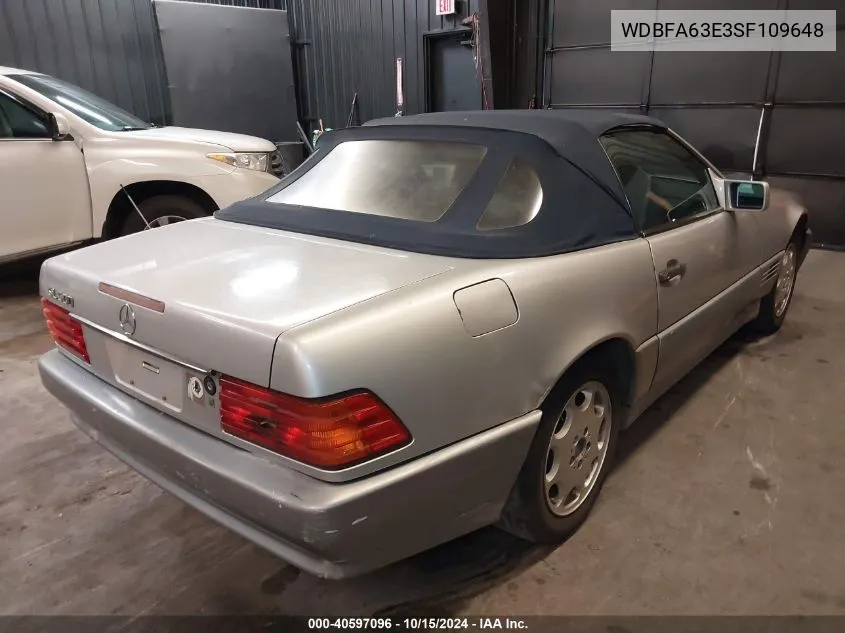 1995 Mercedes-Benz Sl 320 VIN: WDBFA63E3SF109648 Lot: 40597096