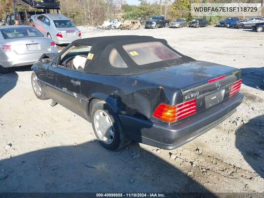 1995 Mercedes-Benz Sl 500 VIN: WDBFA67E1SF118729 Lot: 40899855