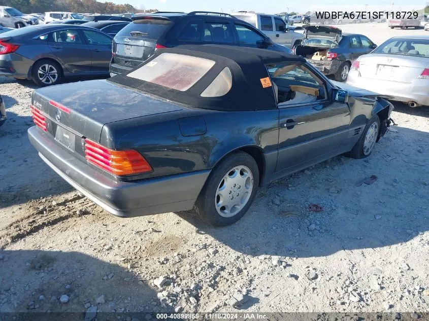 1995 Mercedes-Benz Sl 500 VIN: WDBFA67E1SF118729 Lot: 40899855