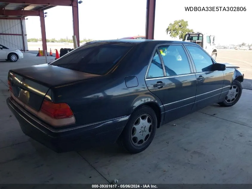 1996 Mercedes-Benz S 320 VIN: WDBGA33E5TA302806 Lot: 39351617