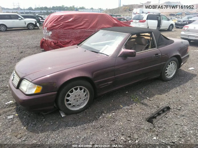 1998 Mercedes-Benz Sl 500 VIN: WDBFA67F1WF161952 Lot: 40030666