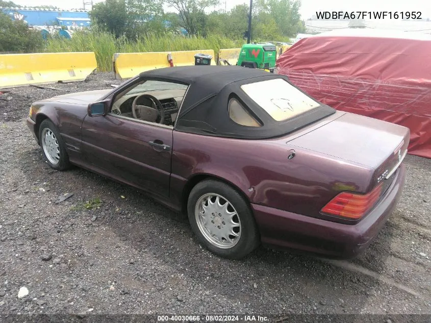 1998 Mercedes-Benz Sl 500 VIN: WDBFA67F1WF161952 Lot: 40030666