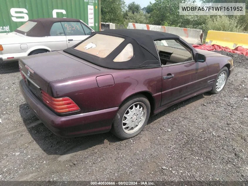 1998 Mercedes-Benz Sl 500 VIN: WDBFA67F1WF161952 Lot: 40030666