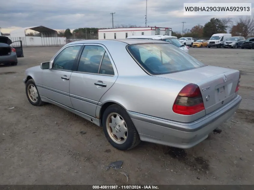 1998 Mercedes-Benz C 280 VIN: WDBHA29G3WA592913 Lot: 40811987