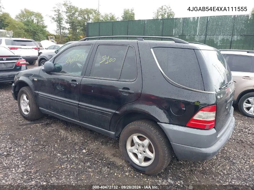 1999 Mercedes-Benz Ml 320 VIN: 4JGAB54E4XA111555 Lot: 40472732