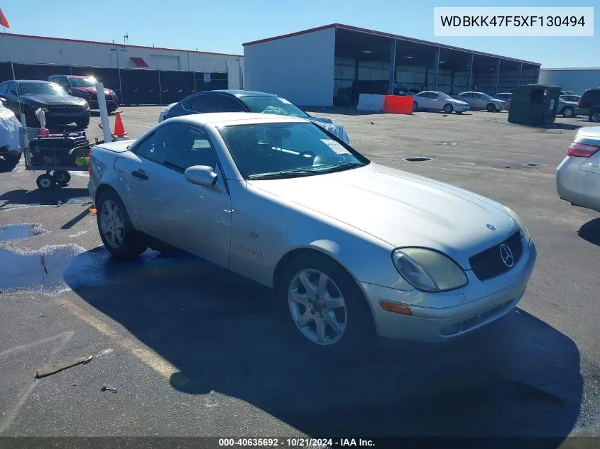 1999 Mercedes-Benz Slk 230 Kompressor VIN: WDBKK47F5XF130494 Lot: 40635692