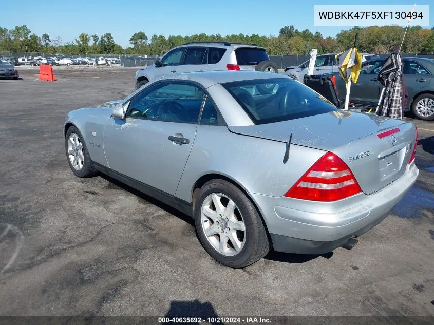 1999 Mercedes-Benz Slk 230 Kompressor VIN: WDBKK47F5XF130494 Lot: 40635692