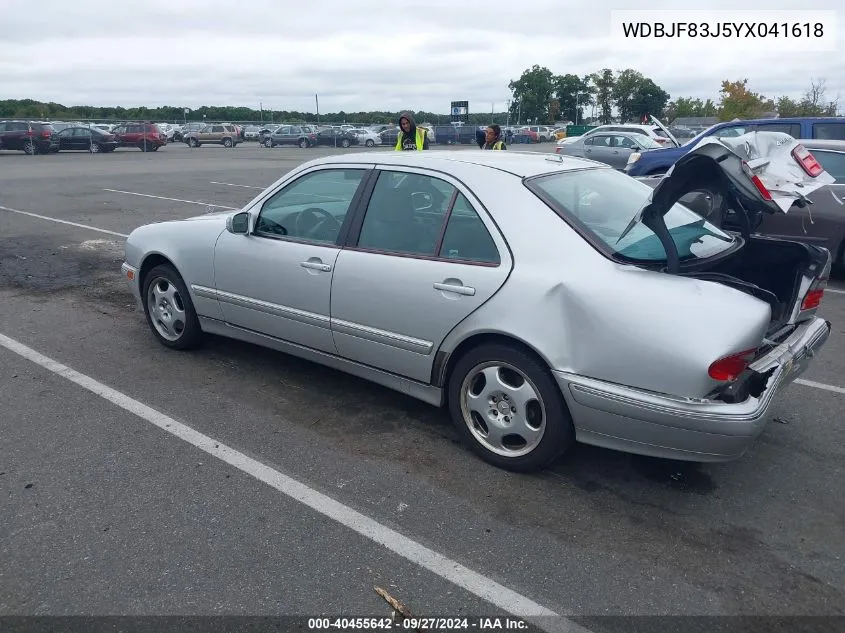 2000 Mercedes-Benz E 430 4M VIN: WDBJF83J5YX041618 Lot: 40455642