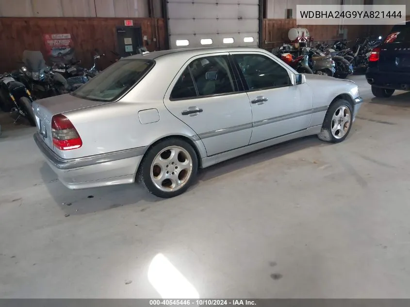 2000 Mercedes-Benz C 230 Kompressor VIN: WDBHA24G9YA821444 Lot: 40545446