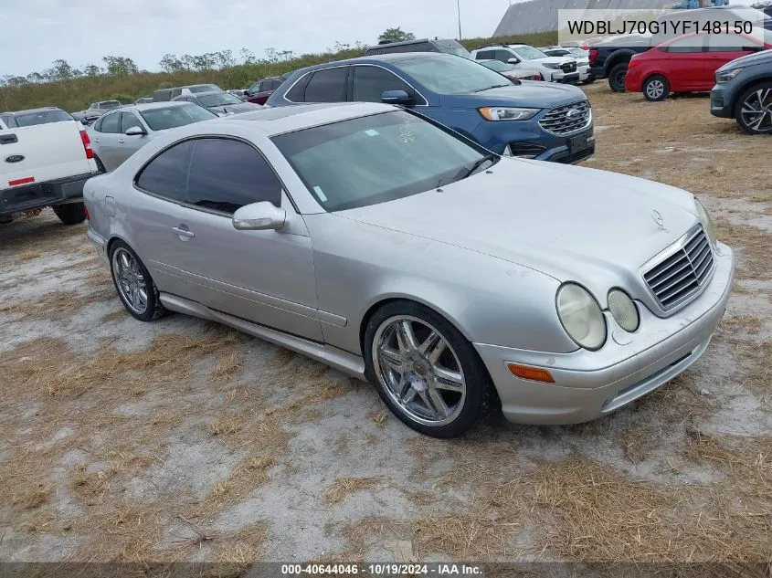 2000 Mercedes-Benz Clk 430 VIN: WDBLJ70G1YF148150 Lot: 40644046