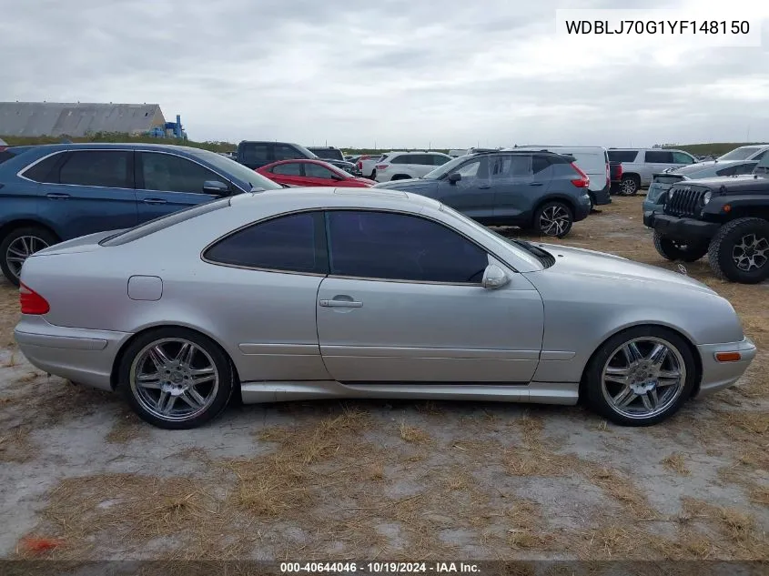 2000 Mercedes-Benz Clk 430 VIN: WDBLJ70G1YF148150 Lot: 40644046