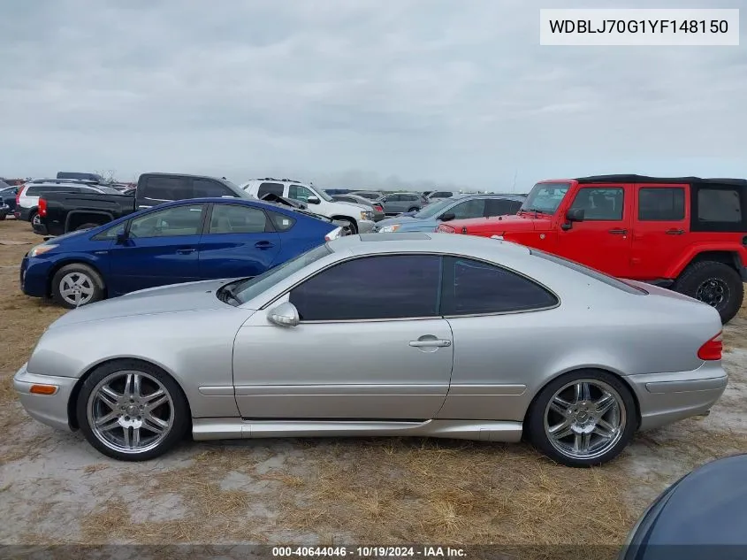 2000 Mercedes-Benz Clk 430 VIN: WDBLJ70G1YF148150 Lot: 40644046