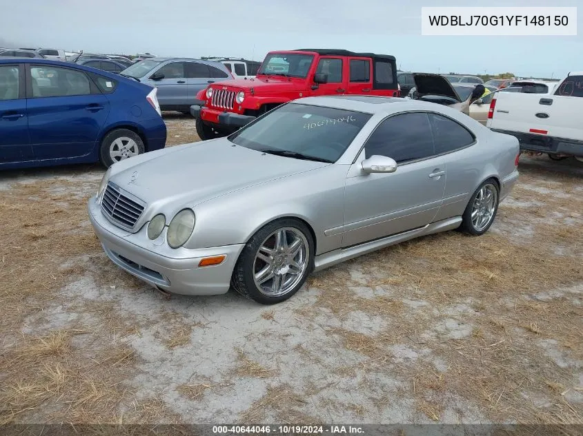 2000 Mercedes-Benz Clk 430 VIN: WDBLJ70G1YF148150 Lot: 40644046