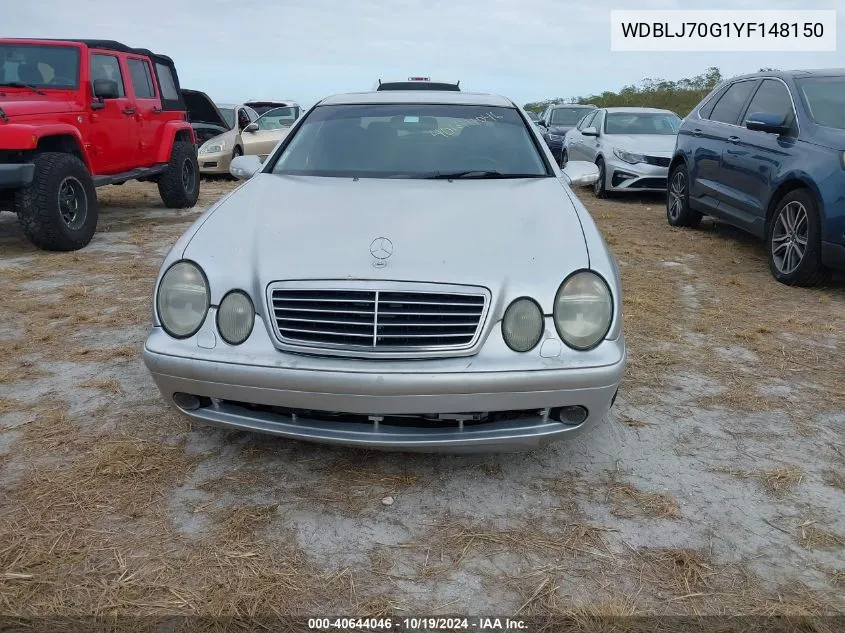 2000 Mercedes-Benz Clk 430 VIN: WDBLJ70G1YF148150 Lot: 40644046