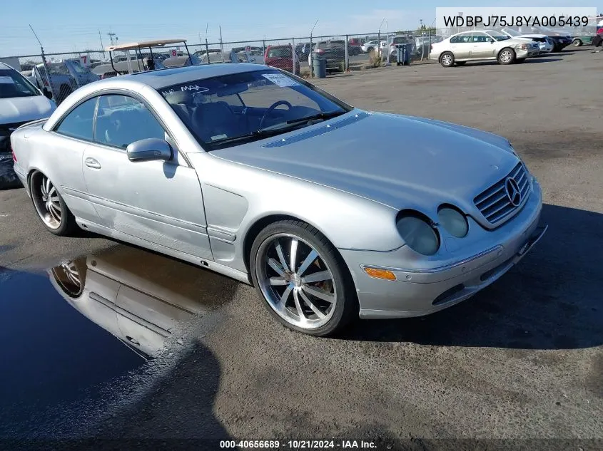 2000 Mercedes-Benz Cl 500 VIN: WDBPJ75J8YA005439 Lot: 40656689