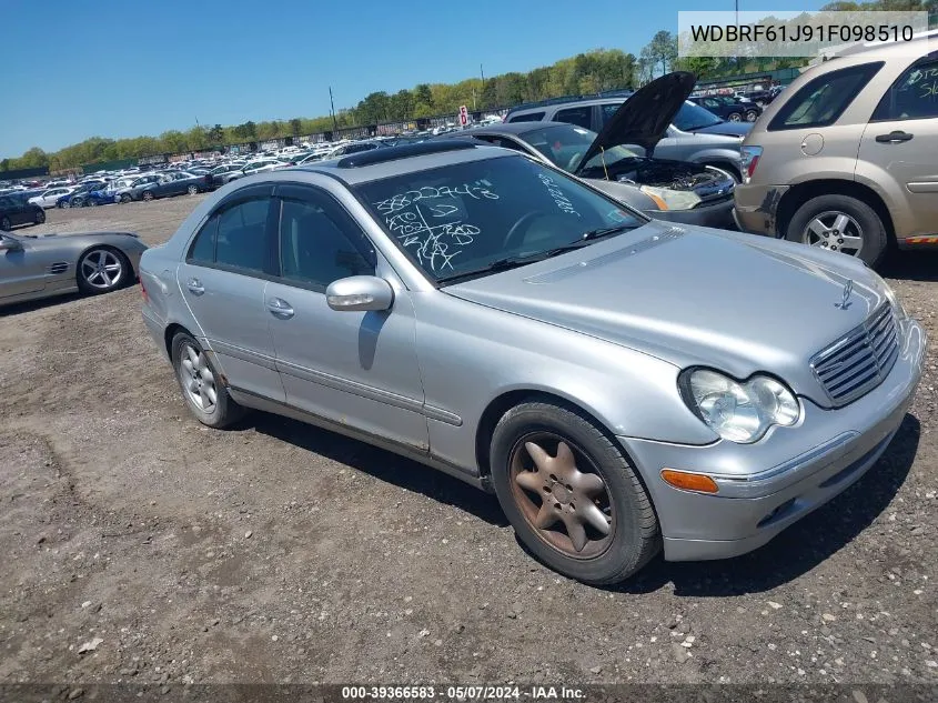 2001 Mercedes-Benz C 240 VIN: WDBRF61J91F098510 Lot: 39366583