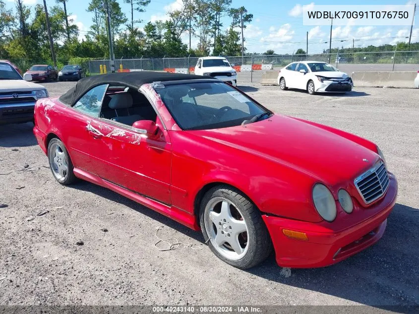 2001 Mercedes-Benz Clk 430 VIN: WDBLK70G91T076750 Lot: 40243140