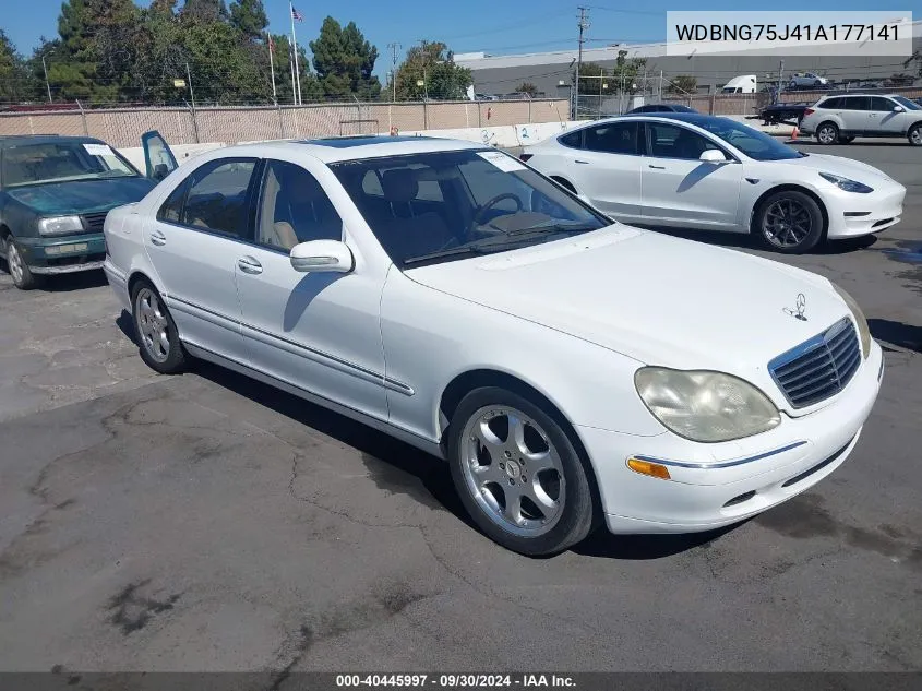 2001 Mercedes-Benz S 500 VIN: WDBNG75J41A177141 Lot: 40445997