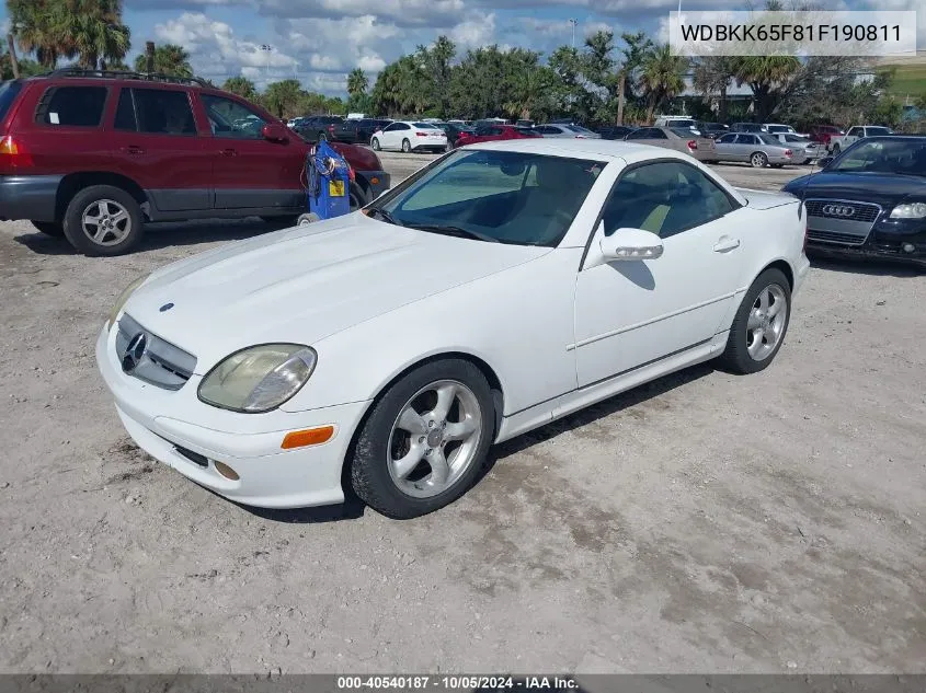 2001 Mercedes-Benz Slk 320 VIN: WDBKK65F81F190811 Lot: 40540187