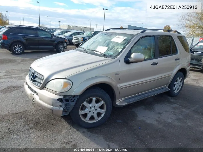 2001 Mercedes-Benz Ml 430 VIN: 4JGAB72E01A250913 Lot: 40840931