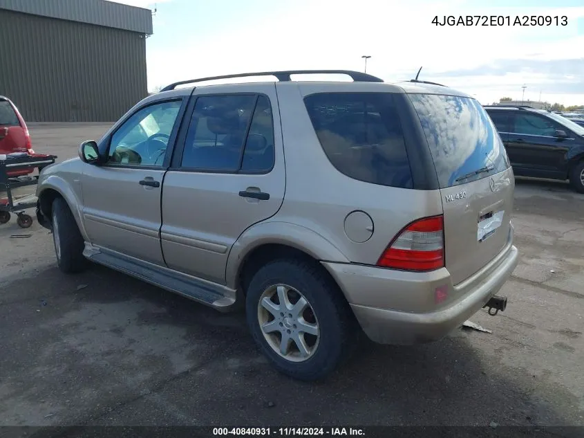 2001 Mercedes-Benz Ml 430 VIN: 4JGAB72E01A250913 Lot: 40840931