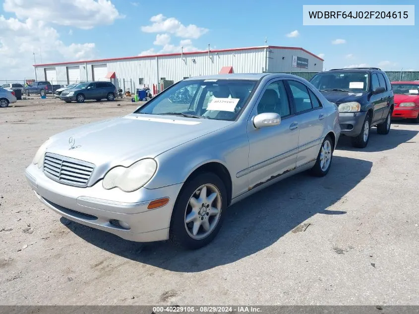 2002 Mercedes-Benz C 320 VIN: WDBRF64J02F204615 Lot: 40229105