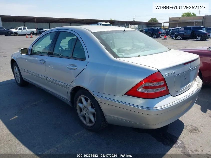 2002 Mercedes-Benz C 240 VIN: WDBRF61J12F252127 Lot: 40378982