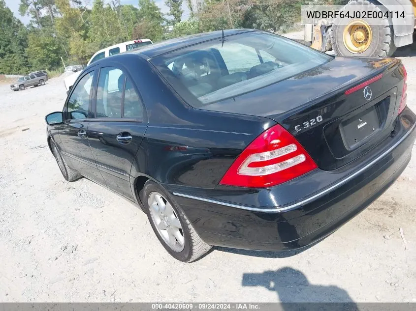 2002 Mercedes-Benz C 320 VIN: WDBRF64J02E004114 Lot: 40420609