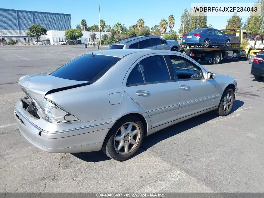 2002 Mercedes-Benz C 320 VIN: WDBRF64JX2F234043 Lot: 40456497