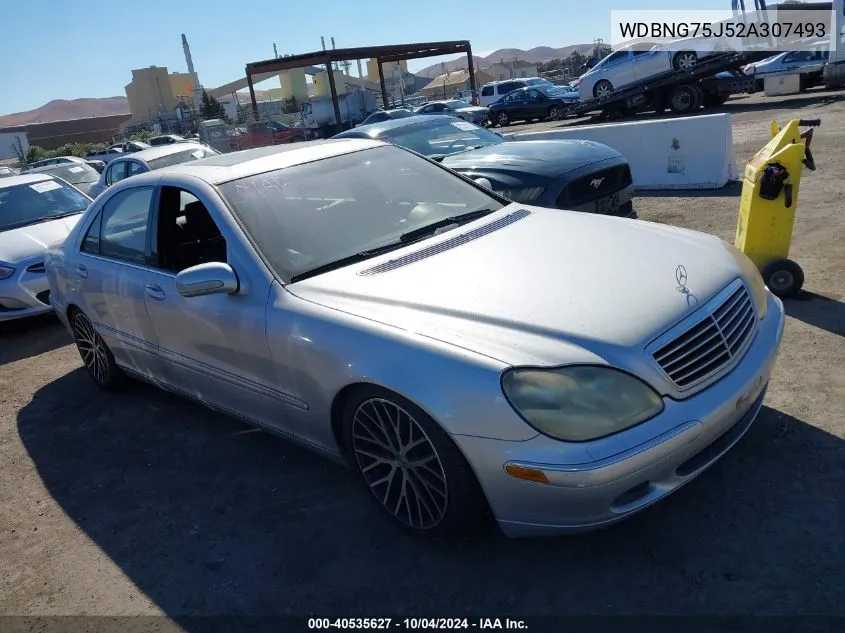 2002 Mercedes-Benz S 500 VIN: WDBNG75J52A307493 Lot: 40535627