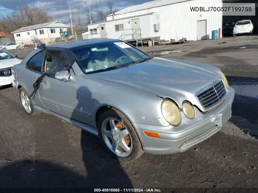 2002 Mercedes-Benz Clk 430 VIN: WDBLJ70G52F199755 Lot: 40818865