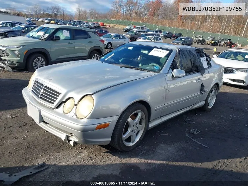 2002 Mercedes-Benz Clk 430 VIN: WDBLJ70G52F199755 Lot: 40818865