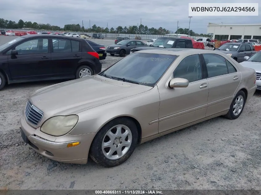 2002 Mercedes-Benz S 430 VIN: WDBNG70J62A294566 Lot: 40865311