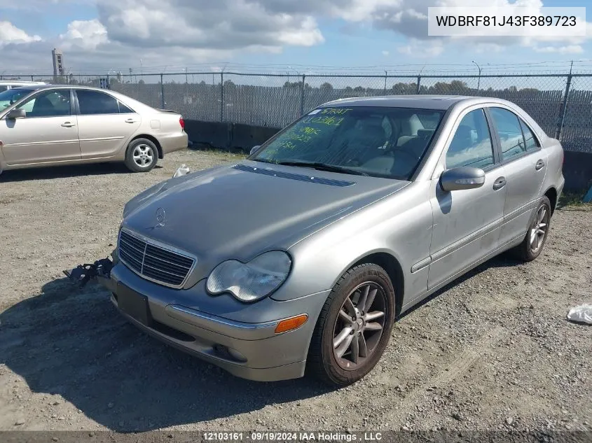 2003 Mercedes-Benz C 240 4Matic VIN: WDBRF81J43F389723 Lot: 12103161