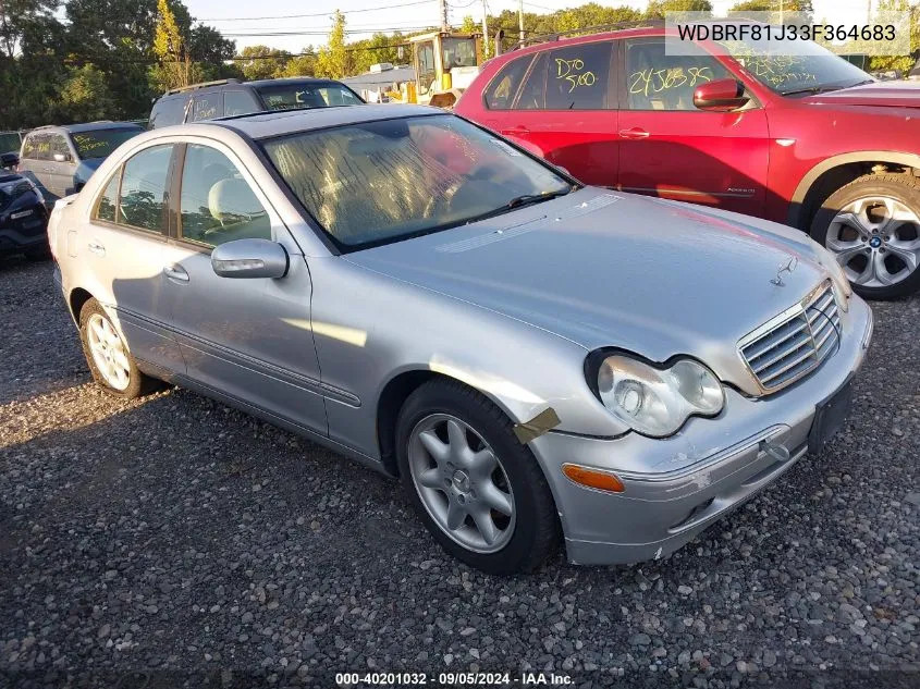 2003 Mercedes-Benz C 240 VIN: WDBRF81J33F364683 Lot: 40201032