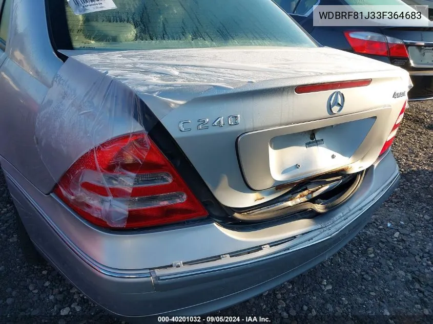 2003 Mercedes-Benz C 240 VIN: WDBRF81J33F364683 Lot: 40201032