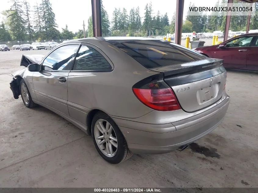 2003 Mercedes-Benz C 230 Kompressor Sport VIN: WDBRN40JX3A510054 Lot: 40328483